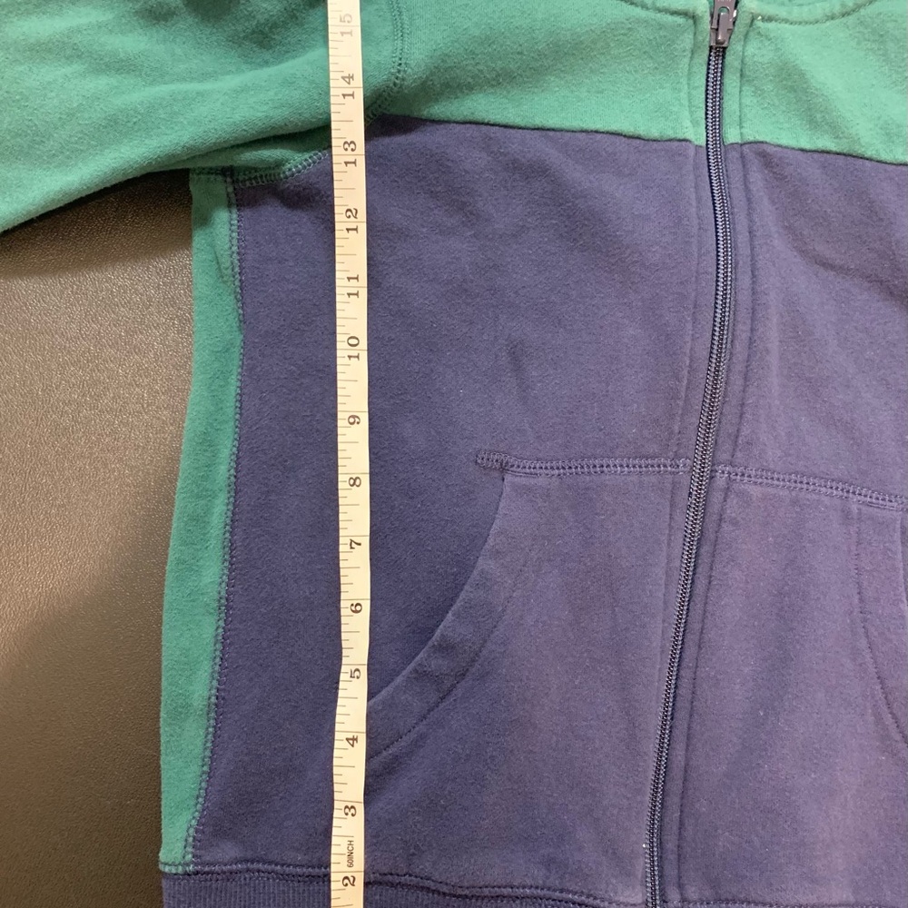 Carter's Green and Blue Color-Blocked Zip-Up Hoodie